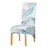 Large White Chair Cover With Blue Feathers