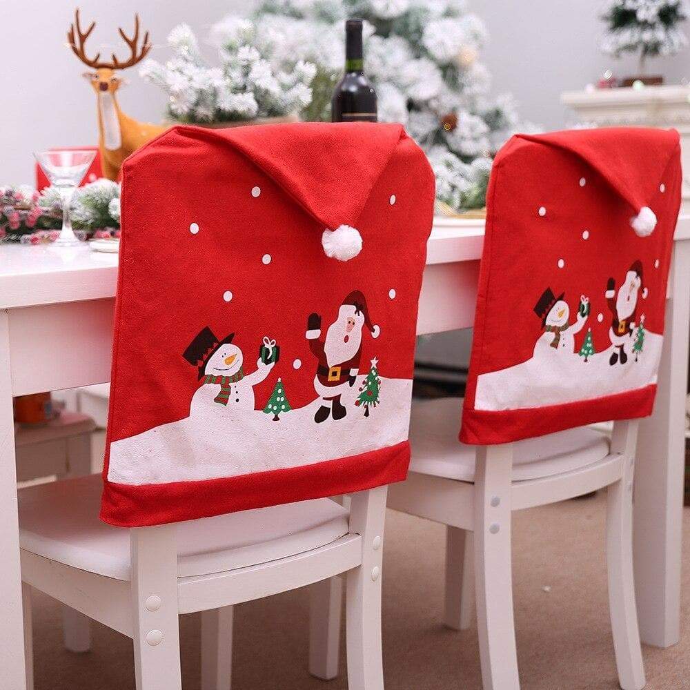 Santa Claus Hat Christmas Chair Cover