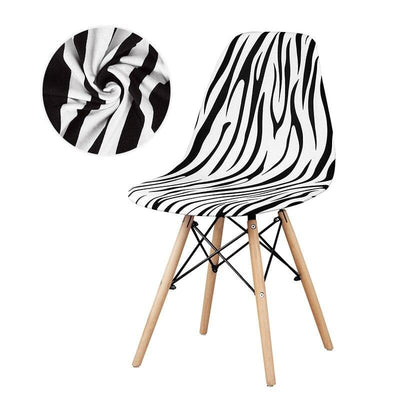 WHITE AND BLACK STRIPED Scandinavian Chair Cover