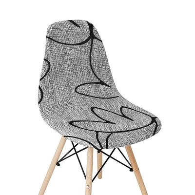 Gray Patterned Scandinavian Chair Cover