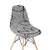 Gray Patterned Scandinavian Chair Cover