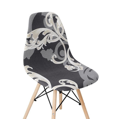 Patterned Dark Gray Scandinavian Chair Cover