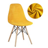 Dark Yellow Velvet Scandinavian Chair Cover