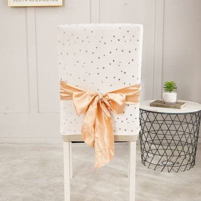 White Velvet Christmas Chair Cover