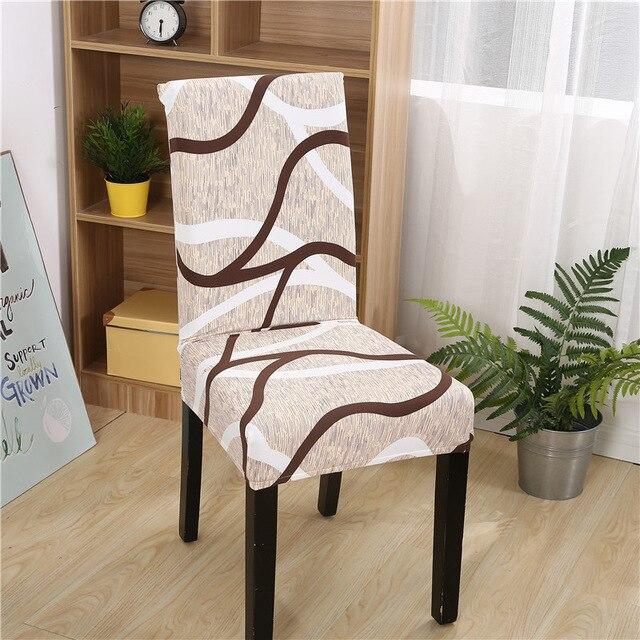 Beige Brown and White Chair Cover