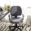 Sandra White and Black Leaves Gray Office Chair Cover