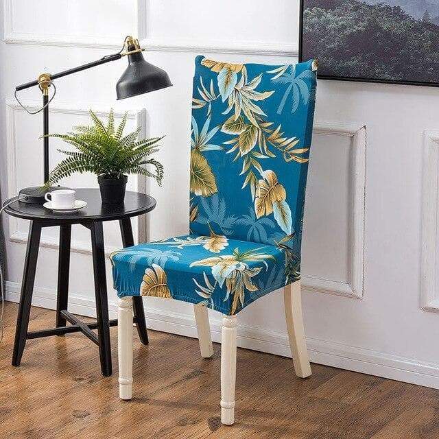 Blue Leaf Chair Cover