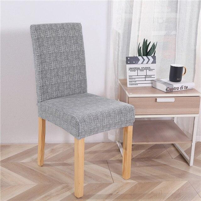 Gray Plaid Chair Cover