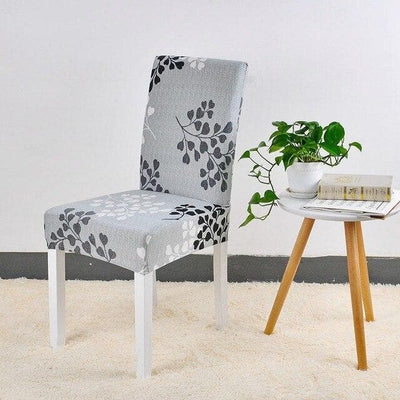 Gray Leaf Chair Cover