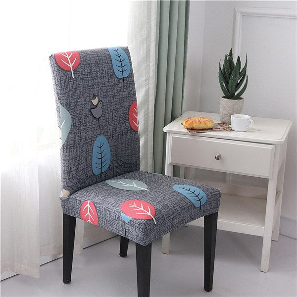 Gray Leaf Chair Cover