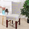 Gray Chair Cover With Yellow Patterns