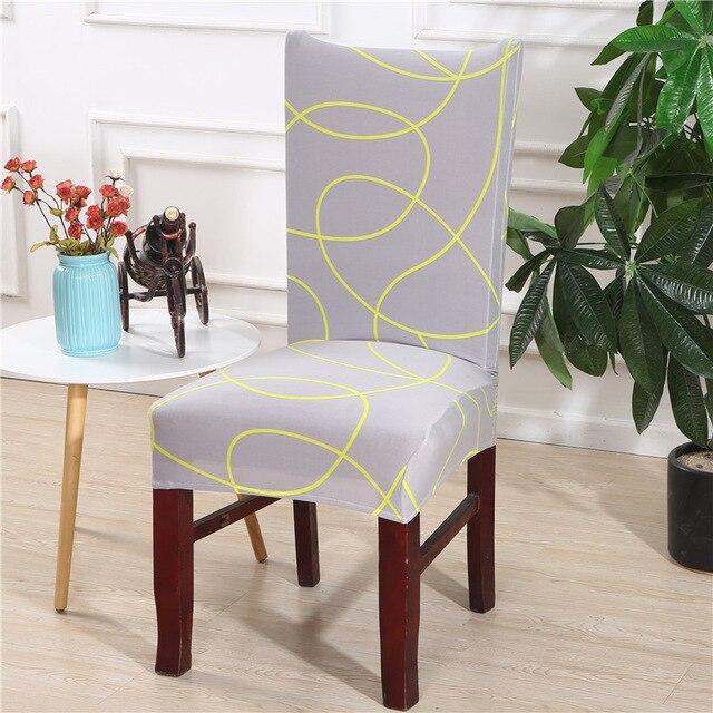 Gray Chair Cover With Yellow Patterns