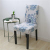 Light Gray Chair Cover with Blue Flowers
