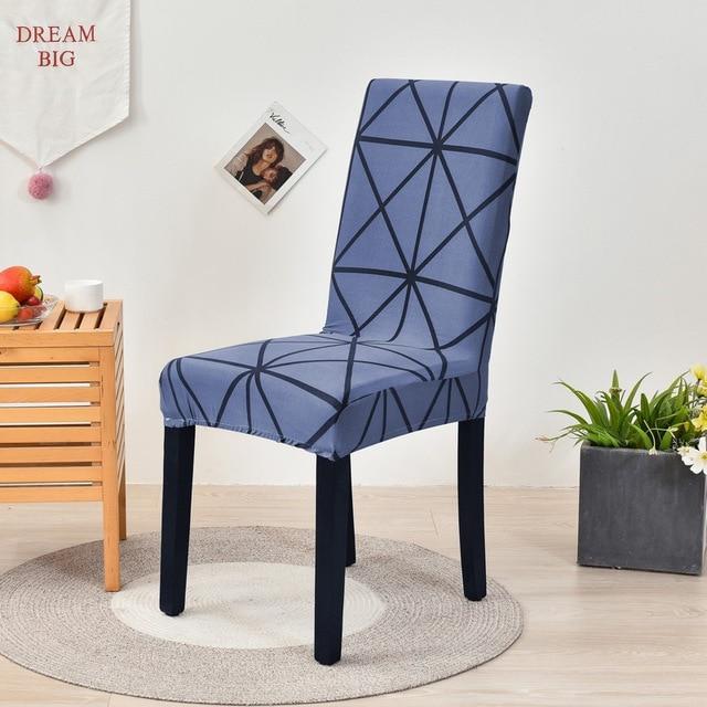 Gray Chair Cover With Black Patterns