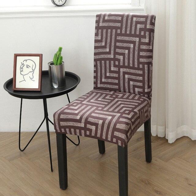 Gray Patterned Brown Chair Cover