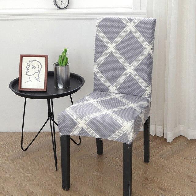 Gray Chair Cover With White Checks