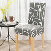 Gray Chair Cover With White Pattern