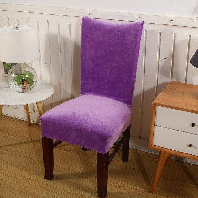 Amethyst Purple Velvet Chair Cover