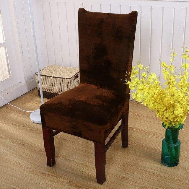 Brown Velvet Chair Cover