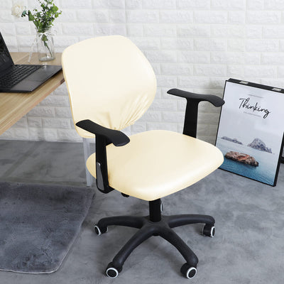 white leather office chair cover